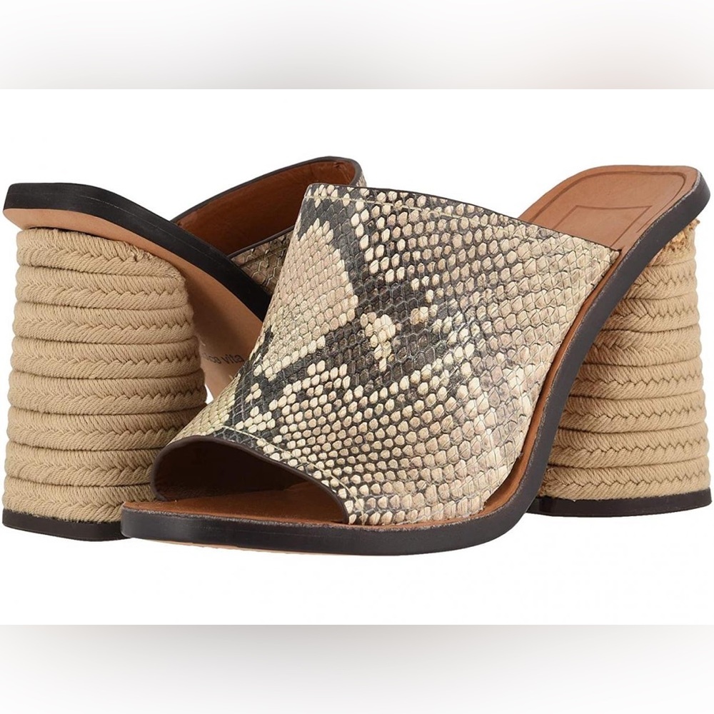 Dolce Vita Alba Snake Print Embossed Leather Pep toes Mules